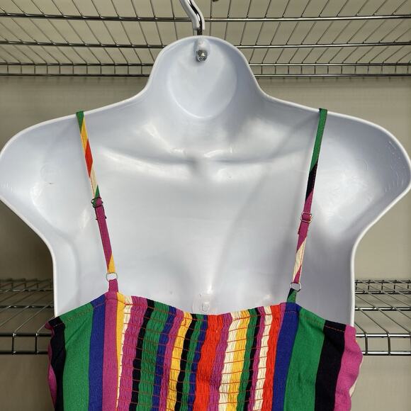 Pride Women's Rainbow Striped Cropped Top Size M Parade Vibrant Gay Forever 21 - Picture 11 of 12